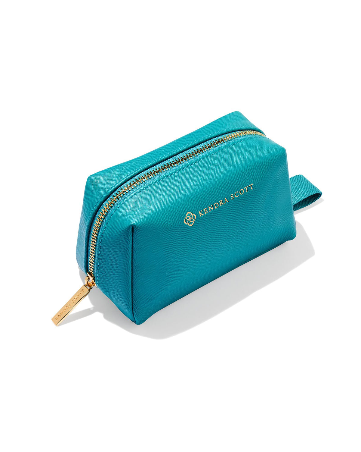 Small Cosmetic Zip Case in Dark Turquoise by Kendra Scott-Lemons and Limes Boutique