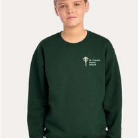 St. Vincent Ferrer School Logo Printed on Crewneck- Youth-Forest Green-Youth Small-Lemons and Limes Boutique