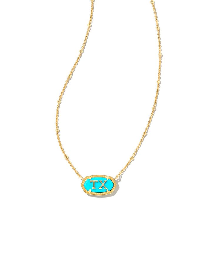 Elisa Pendant Texas in Gold Turquoise by Kendra Scott-Lemons and Limes Boutique