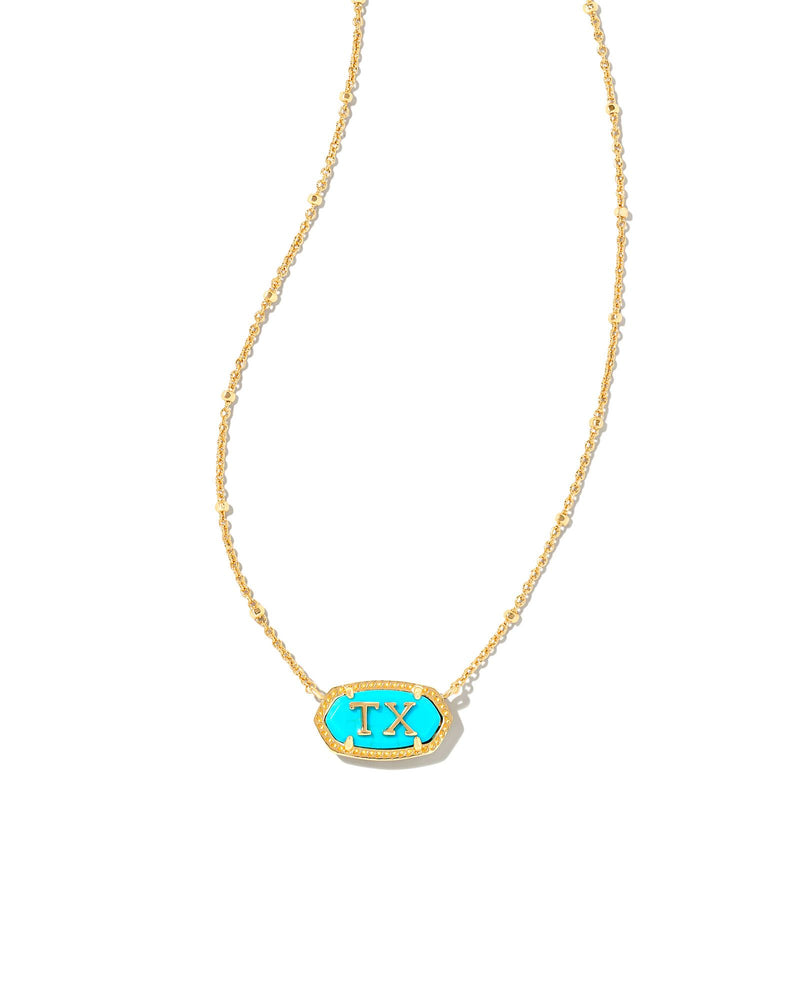 Elisa Pendant Texas in Gold Turquoise by Kendra Scott-Lemons and Limes Boutique