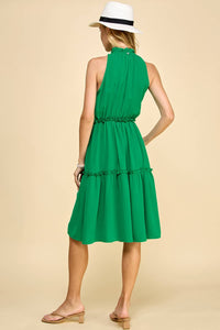 Sleeveless Midi Dress in Kelly Green--Lemons and Limes Boutique