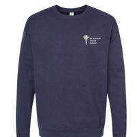 St. Vincent Ferrer School Logo Printed on Crewneck- Youth-Navy-Youth Small-Lemons and Limes Boutique