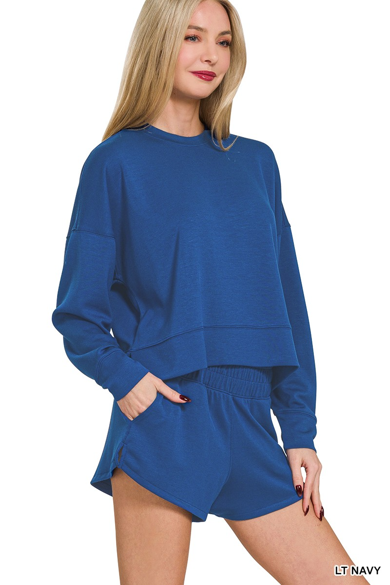 Scuba Sweatshirt in Mid Blue-Lemons and Limes Boutique