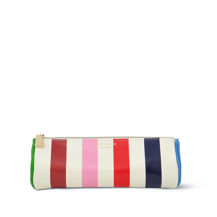 Pencil Case in Adventure Stripe by Kate Spade--Lemons and Limes Boutique