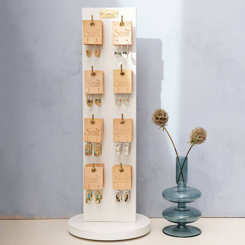 Good Karma Miyuki Frame Earring in Mint/Peach/Gold-Lemons and Limes Boutique