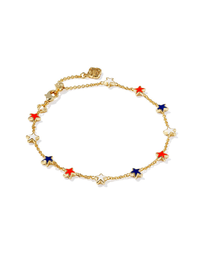 Sierra Star Delicate Chain Bracelet in Gold Red White Blue Mix by Kendra Scott--Lemons and Limes Boutique