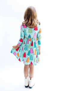 Oh Christmas Tree L/S Pocket Twirl Dress-Twirl Dress - Pocket - L/S-Lemons and Limes Boutique