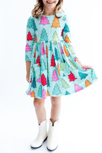 Oh Christmas Tree L/S Pocket Twirl Dress-Twirl Dress - Pocket - L/S-Lemons and Limes Boutique