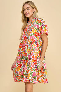 Three Layered Floral Printed Dress--Lemons and Limes Boutique