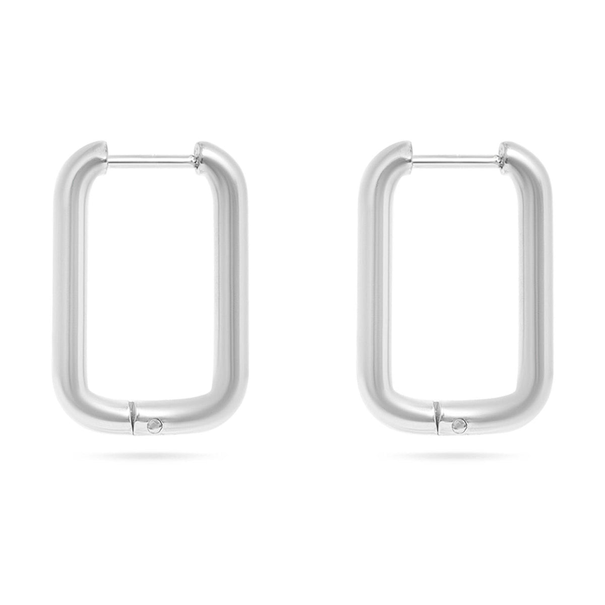 18K Gold PVD Rounded Rectangle Everyday Huggie Earrings: Stainless-Lemons and Limes Boutique