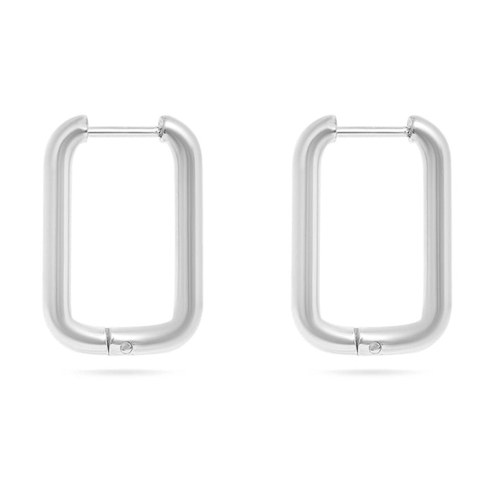 18K Gold PVD Rounded Rectangle Everyday Huggie Earrings: Stainless-Lemons and Limes Boutique