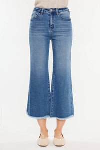 Rixby High Rise Capri Flare Jeans in Medium Wash by Kan Can USA--Lemons and Limes Boutique