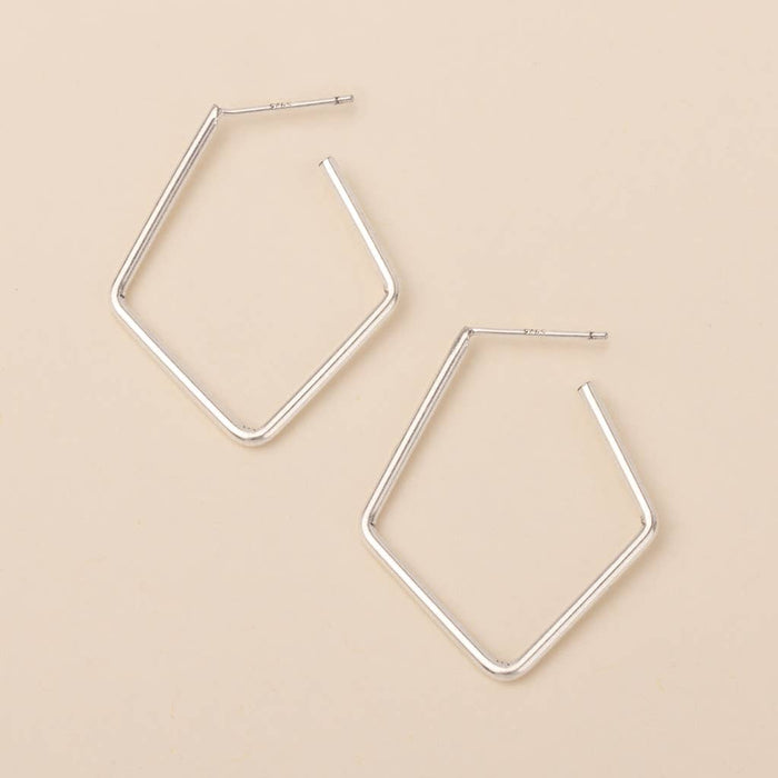 Orion Diamond Hoop in Sterling Silver--Lemons and Limes Boutique