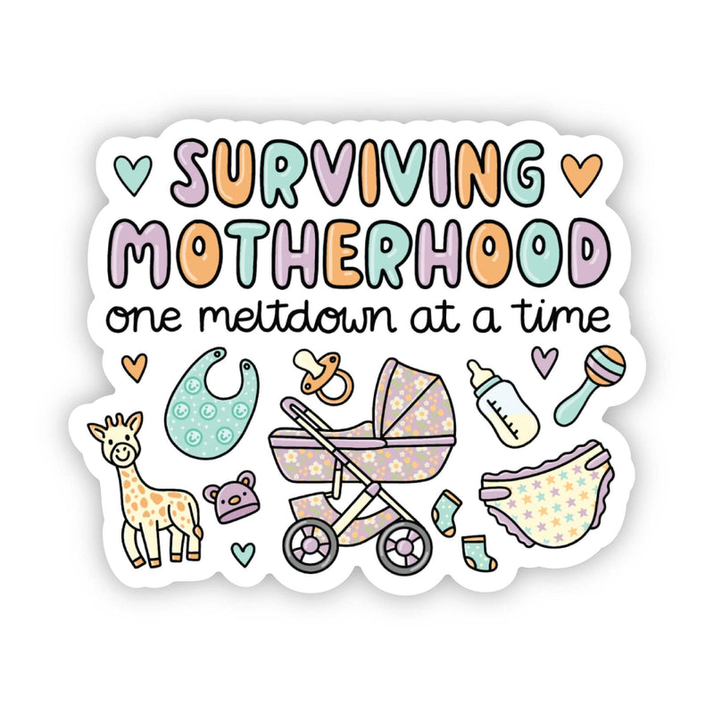 Surviving Motherhood One Meltdown at a Time Sticker-Lemons and Limes Boutique