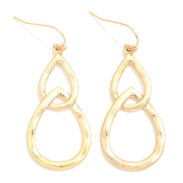 Double Dangle Earrings-Metal Tone Earrings-Worn Gold-Lemons and Limes Boutique