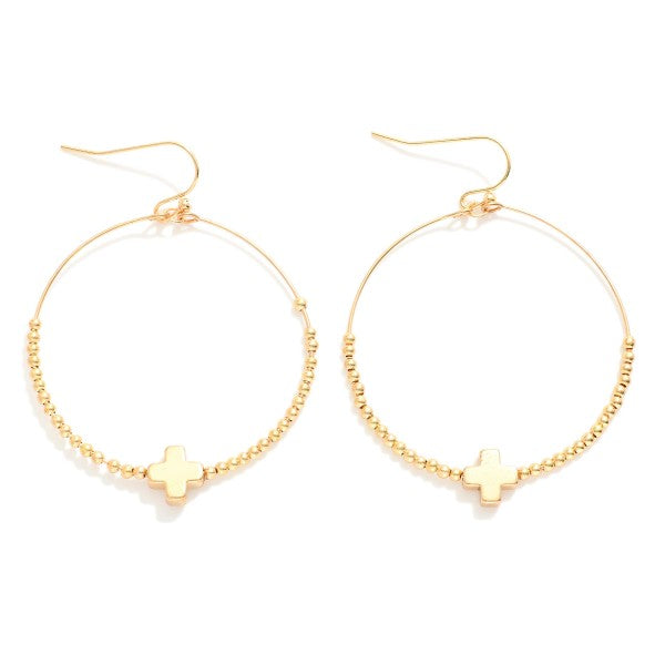 Cross Wire Dangle Earrings-Hoop Earrings-Gold-Lemons and Limes Boutique