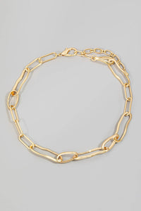 Abstract Oval Chain Necklace in Gold-Lemons and Limes Boutique