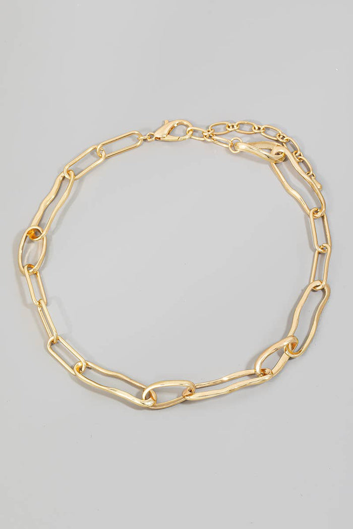 Abstract Oval Chain Necklace in Gold-Lemons and Limes Boutique
