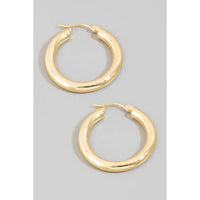 Metallic Tube Latch Hoop Earrings in Gold-Lemons and Limes Boutique