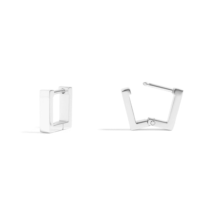 18K Gold PVD Stainless Steel Square Huggie Earrings-Stainless-Lemons and Limes Boutique