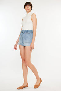 Maisy Paper Bag Shorts with Elastic Waist Band by Kan Can USA-Lemons and Limes Boutique