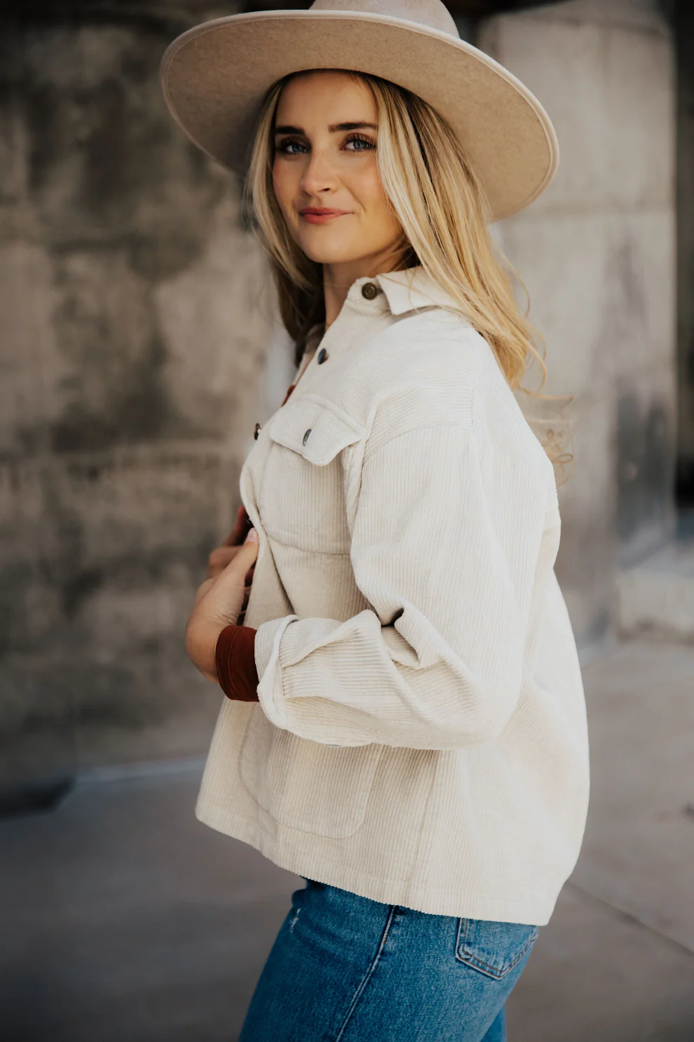 Double Pocket Jacket in Bone--Lemons and Limes Boutique