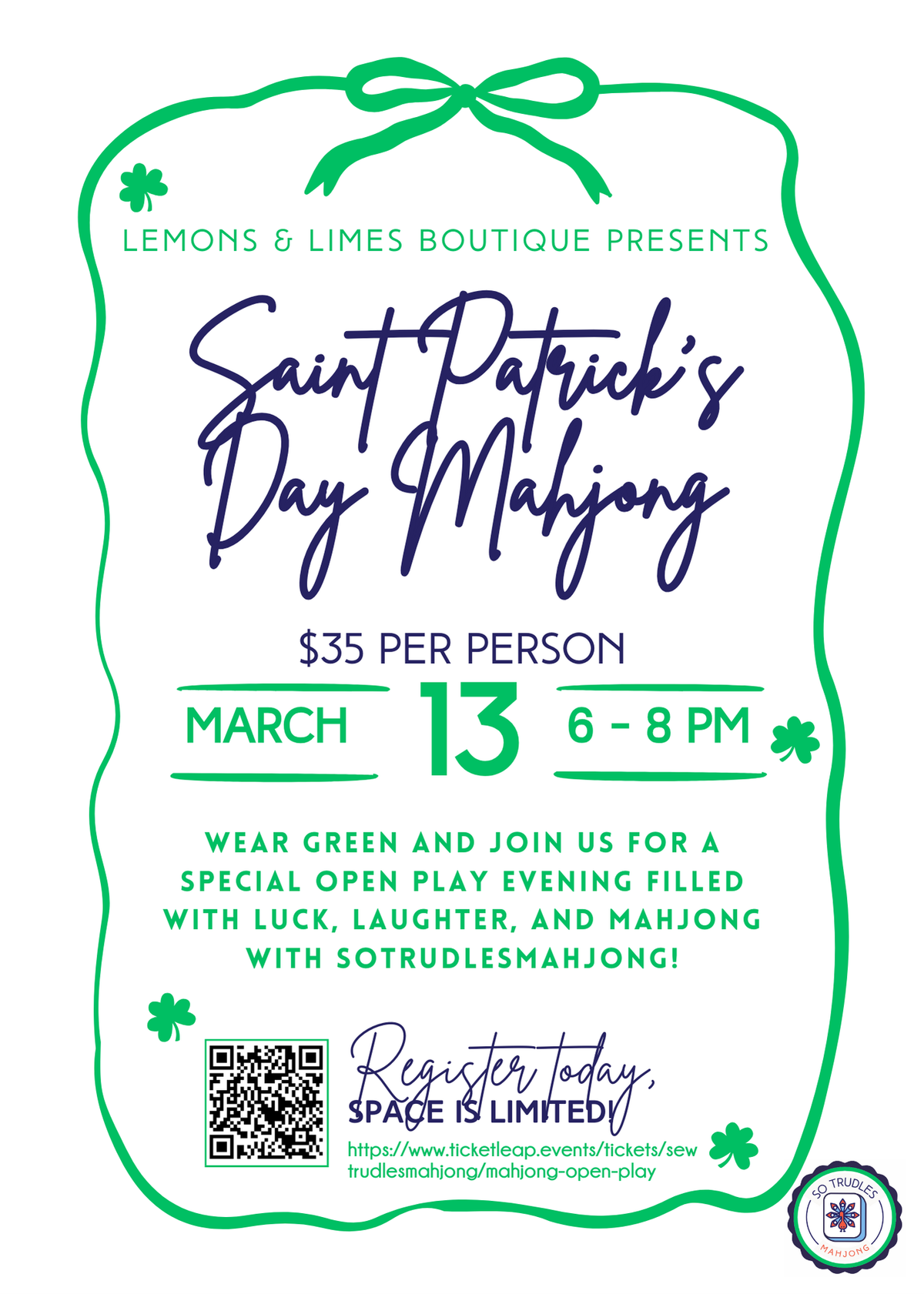 MAHJ in Navy on Ice Blue Crewneck-Lemons and Limes Boutique