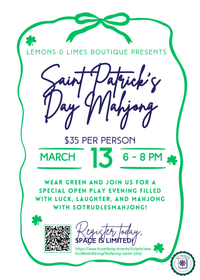 MAHJ in Navy on Ice Blue Crewneck-Lemons and Limes Boutique