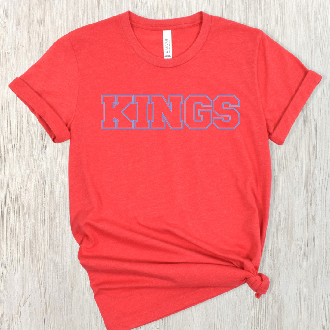 Block Kings Short Sleeve Tee - Unisex Adult-Graphic Tees-Heather Red-XSmall-Lemons and Limes Boutique