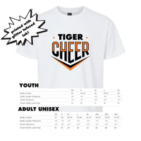 Tiger Cheer in  Glitter Short Sleeve T-Shirt in Youth and Adult