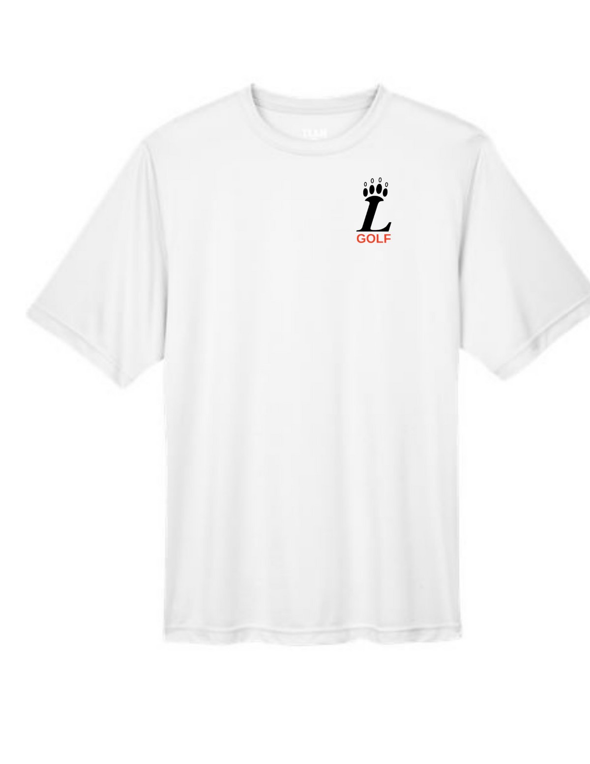 Loveland Golf LPaw Logo on White Performace Tee