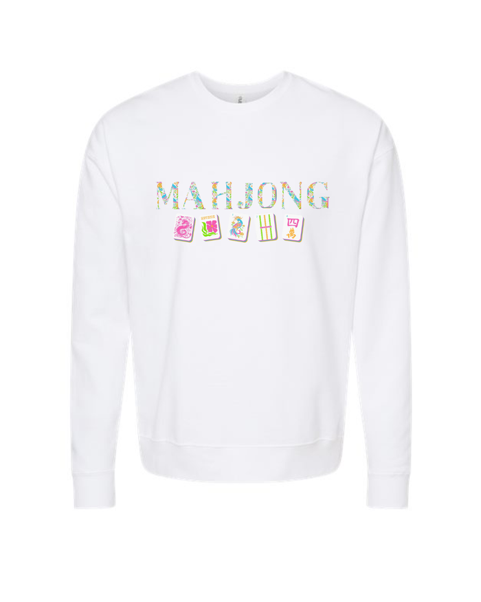 Mahjong Tiles on White Crewneck-Lemons and Limes Boutique