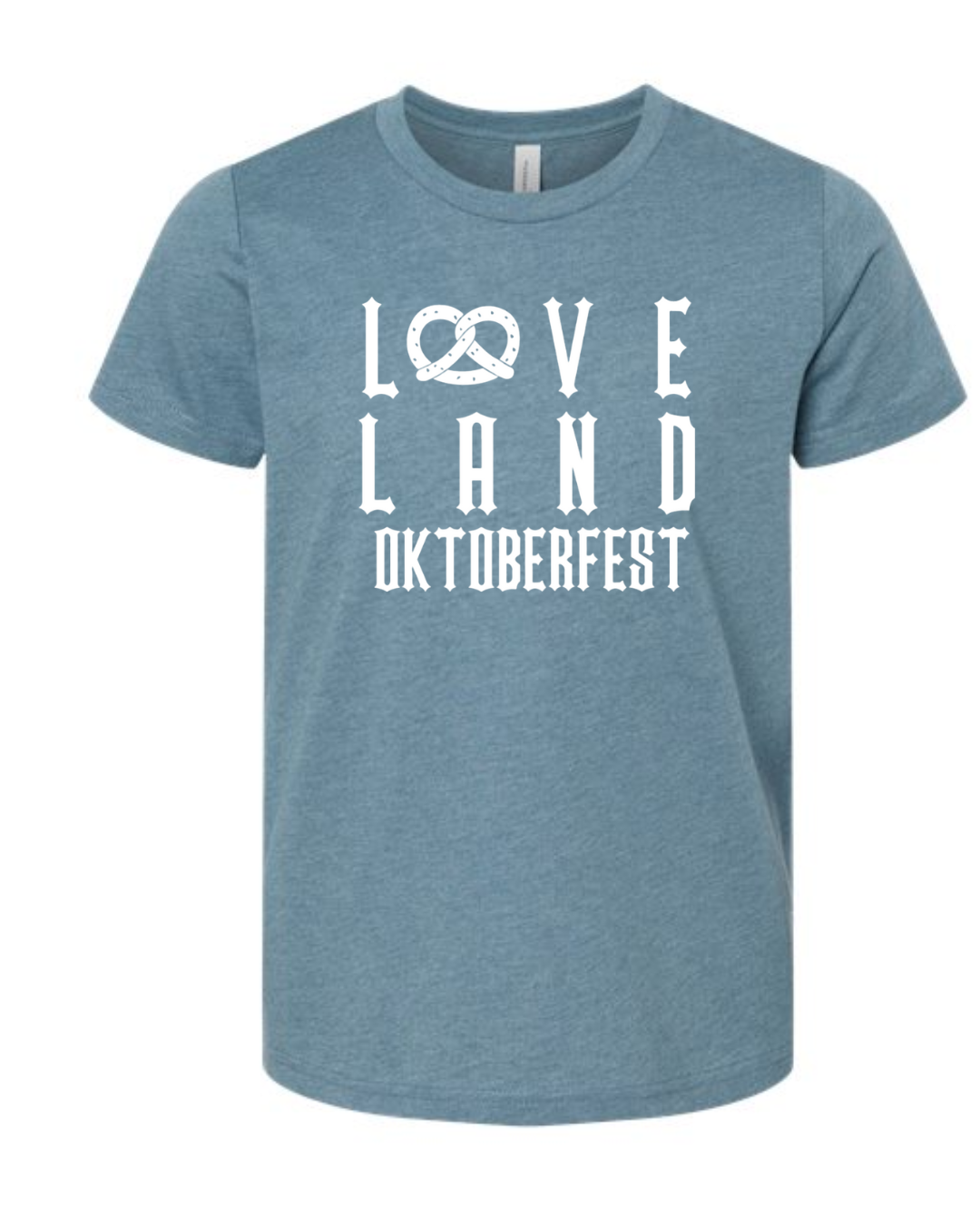 Pretzel Oktoberfest TShirt on Heather Slate - Youth-Lemons and Limes Boutique