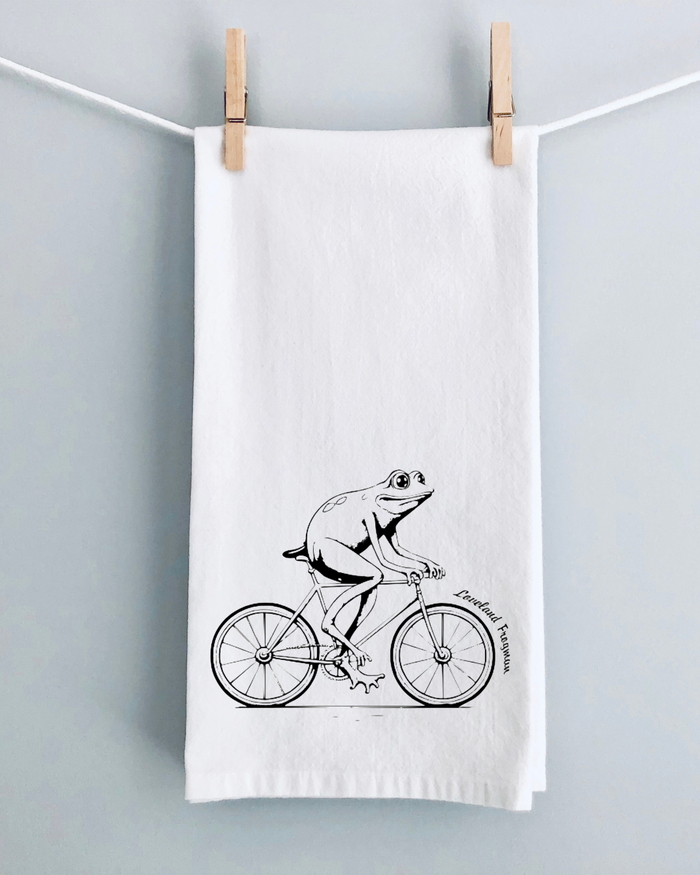 Loveland Frogman on Bike Tea Towel-Lemons and Limes Boutique