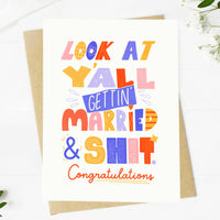 Look At Y'all Getting Married Wedding Card-Lemons and Limes Boutique