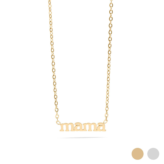 18K Gold PVD Stainless Steel Mama Charm Necklace