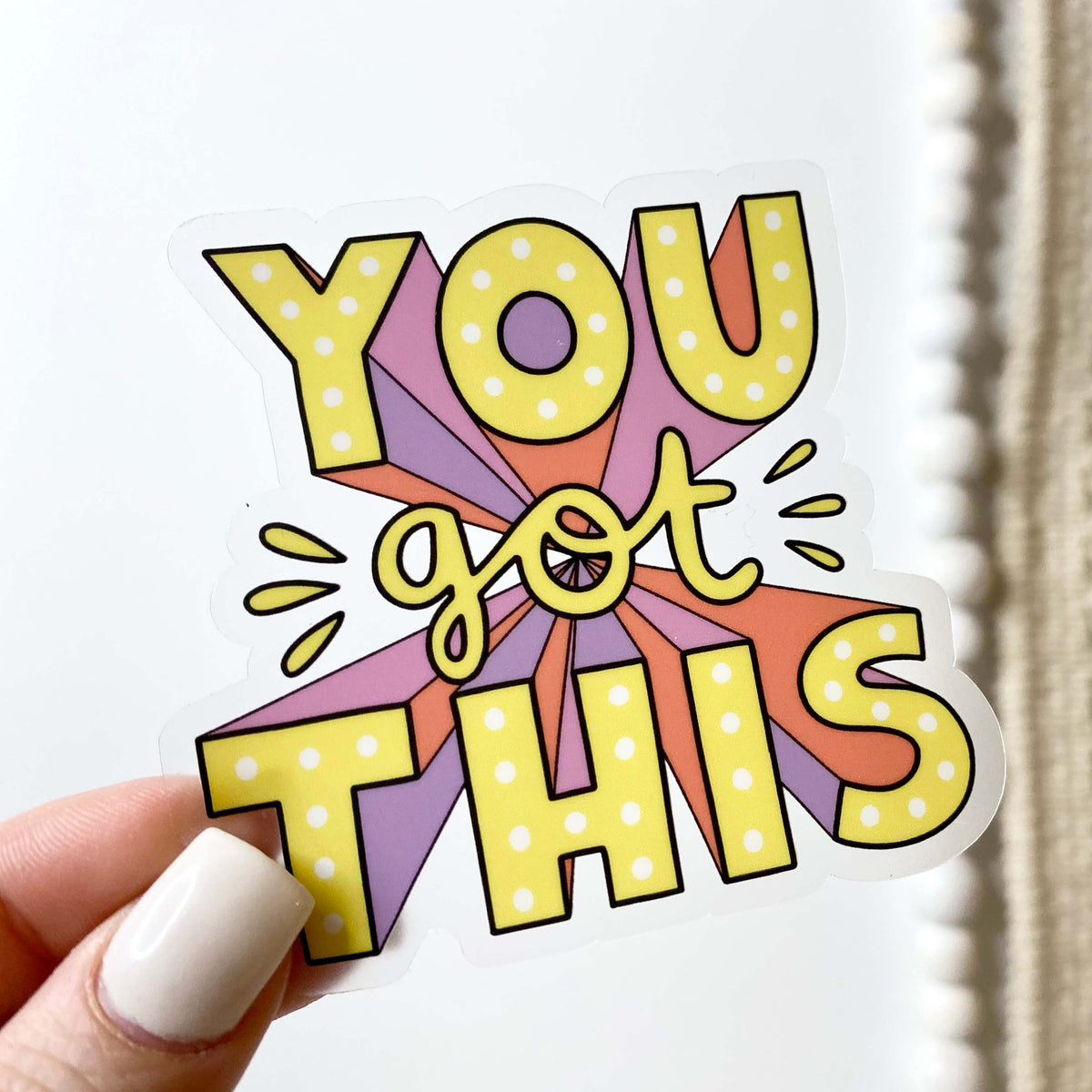 You Got This Bold Lettering Mental Health Clear Sticker-Lemons and Limes Boutique