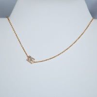 Gold Dipped Mini Sideways Letter Necklace-Necklace-M-Lemons and Limes Boutique