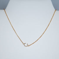 Gold Dipped Mini Sideways Letter Necklace-Necklace-C-Lemons and Limes Boutique