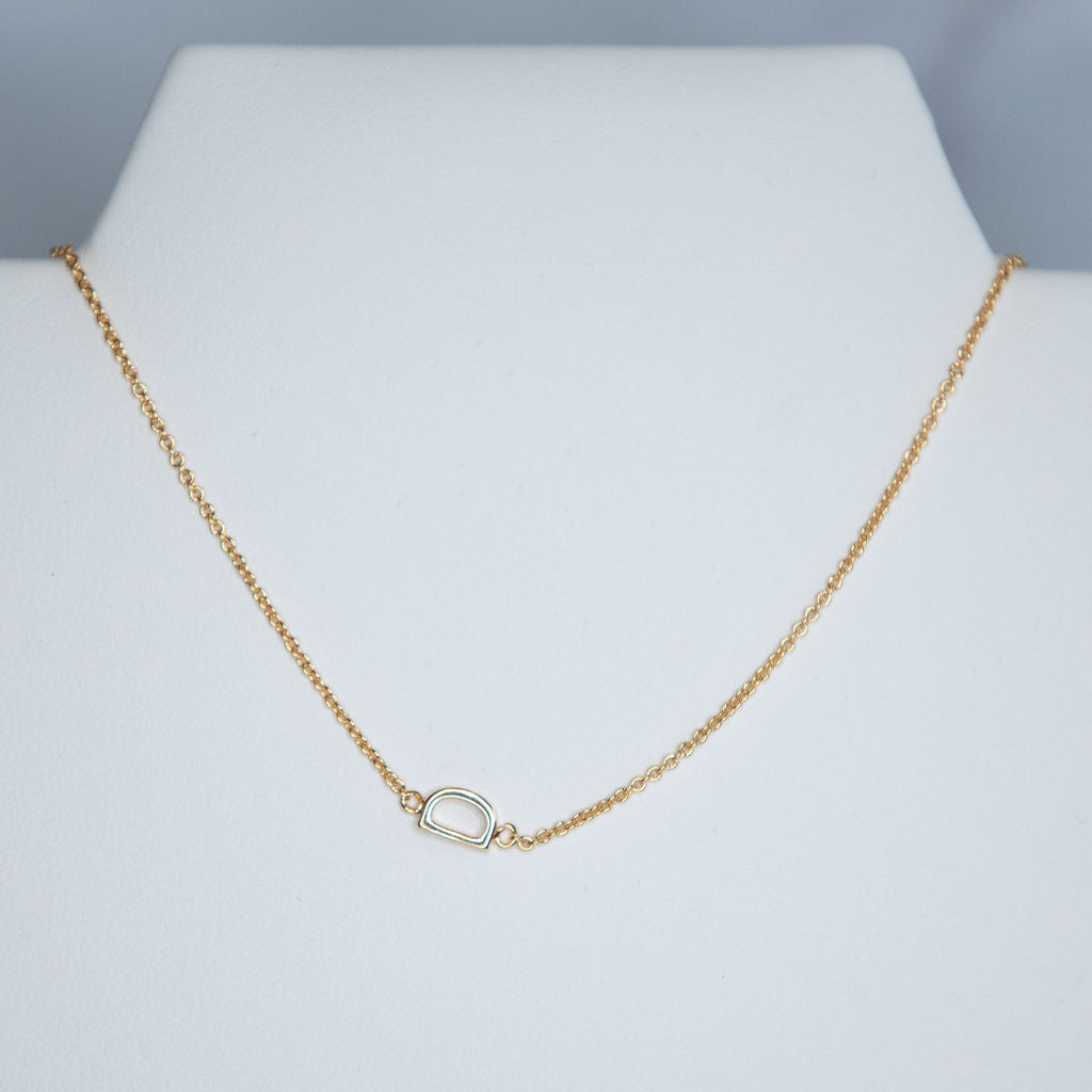 Gold Dipped Mini Sideways Letter Necklace-Necklace-D-Lemons and Limes Boutique
