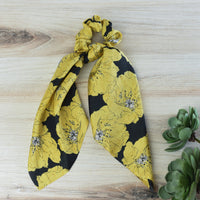 Hibiscus Flower Hair Scarf-Gold/Black-Lemons and Limes Boutique