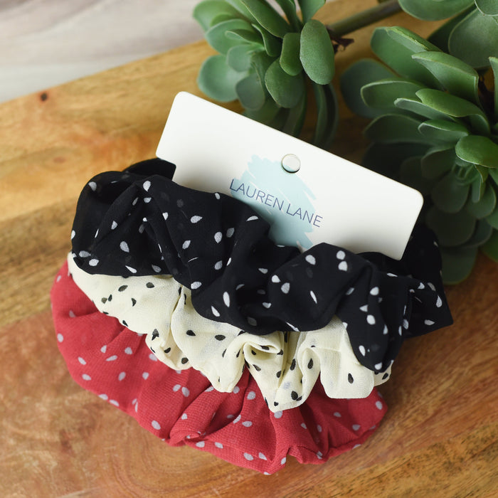 Hair Scrunch Set in Dotty-Lemons and Limes Boutique