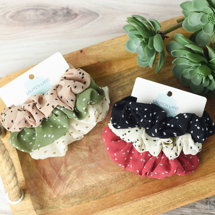 Hair Scrunch Set in Dotty-Lemons and Limes Boutique