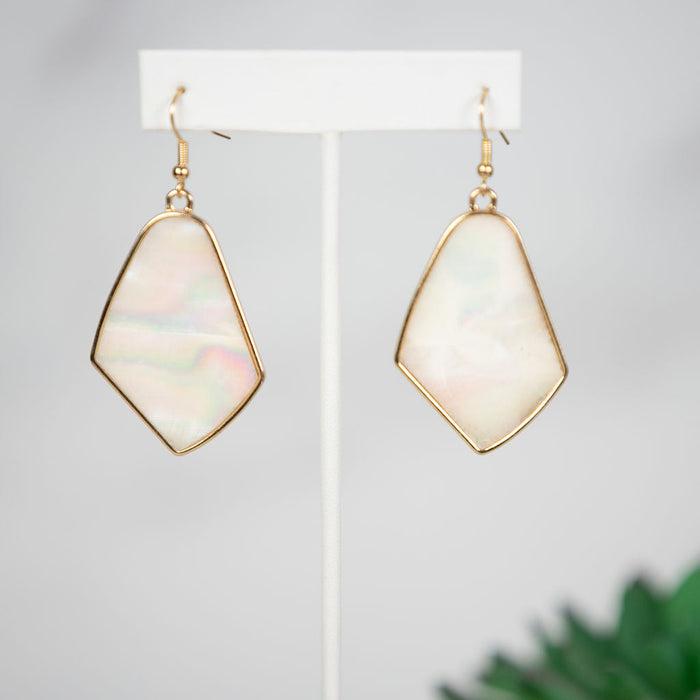 Kendi Earrings in Abalone or White Shell-Earrings-Mother of Pearl-Lemons and Limes Boutique