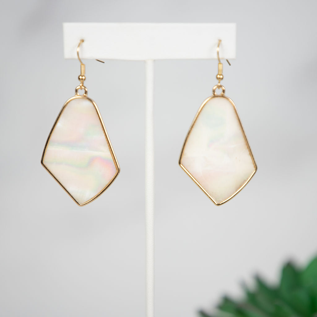 Kendi Earrings in Abalone or White Shell-Earrings-Lemons and Limes Boutique