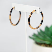 Cecelia Acrylic Hoop Earrings-Tortoise-Lemons and Limes Boutique