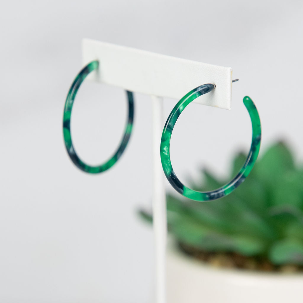 Cecelia Acrylic Hoop Earrings-Green-Lemons and Limes Boutique