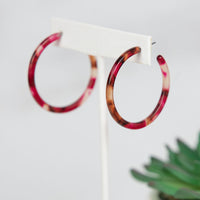 Cecelia Acrylic Hoop Earrings-Ruby-Lemons and Limes Boutique