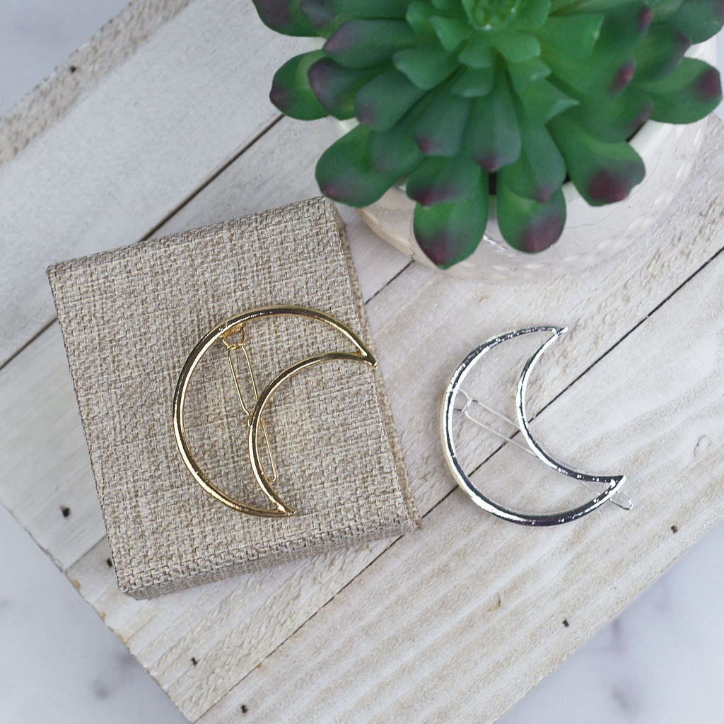 Crescent Moon Barrette--Lemons and Limes Boutique