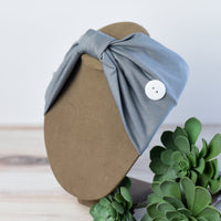 Button Head Band-Gray-Lemons and Limes Boutique